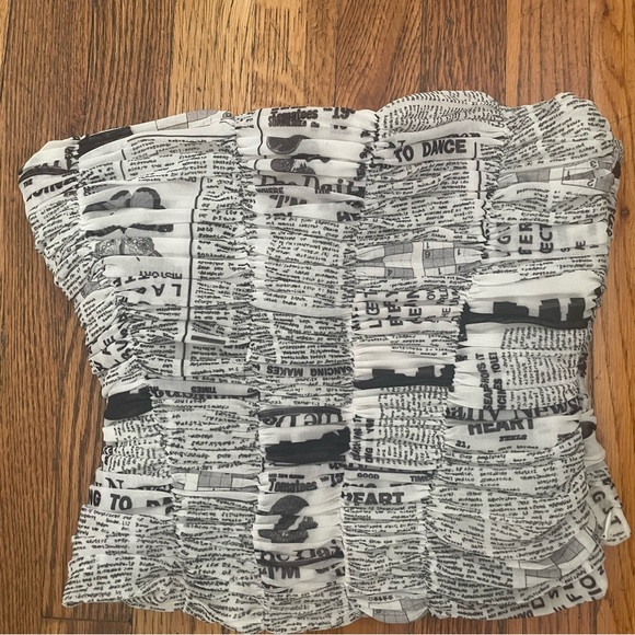 Zara Tops Zara Newspaper Print Bustiercorset Crop Top Poshmark